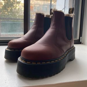 Dr. Martens Platform Chelsea Boots (faux fur lining inside)